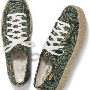 Keds x Rifle Paper Company Triple Kick Espadrille Sneakers in Paper Palms
